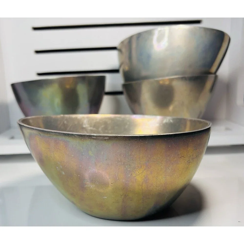 Pottery Barn Metallo Collection Set Of 4 Metal Aluminum